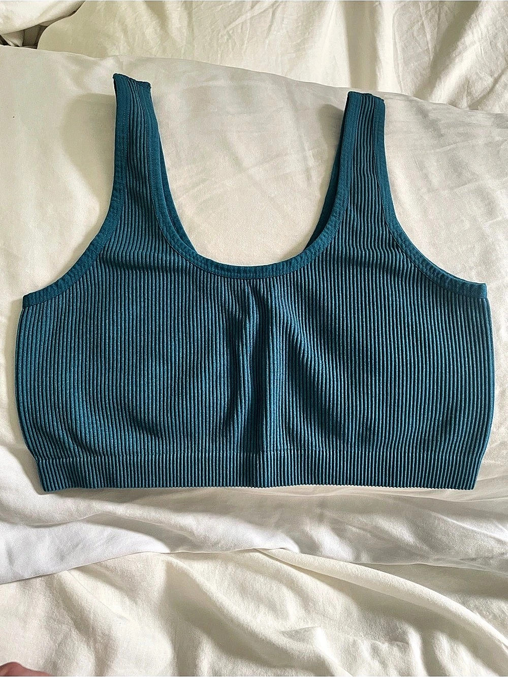 Colsie Reversible Neckline Seamless Ribbed Bralette Blue